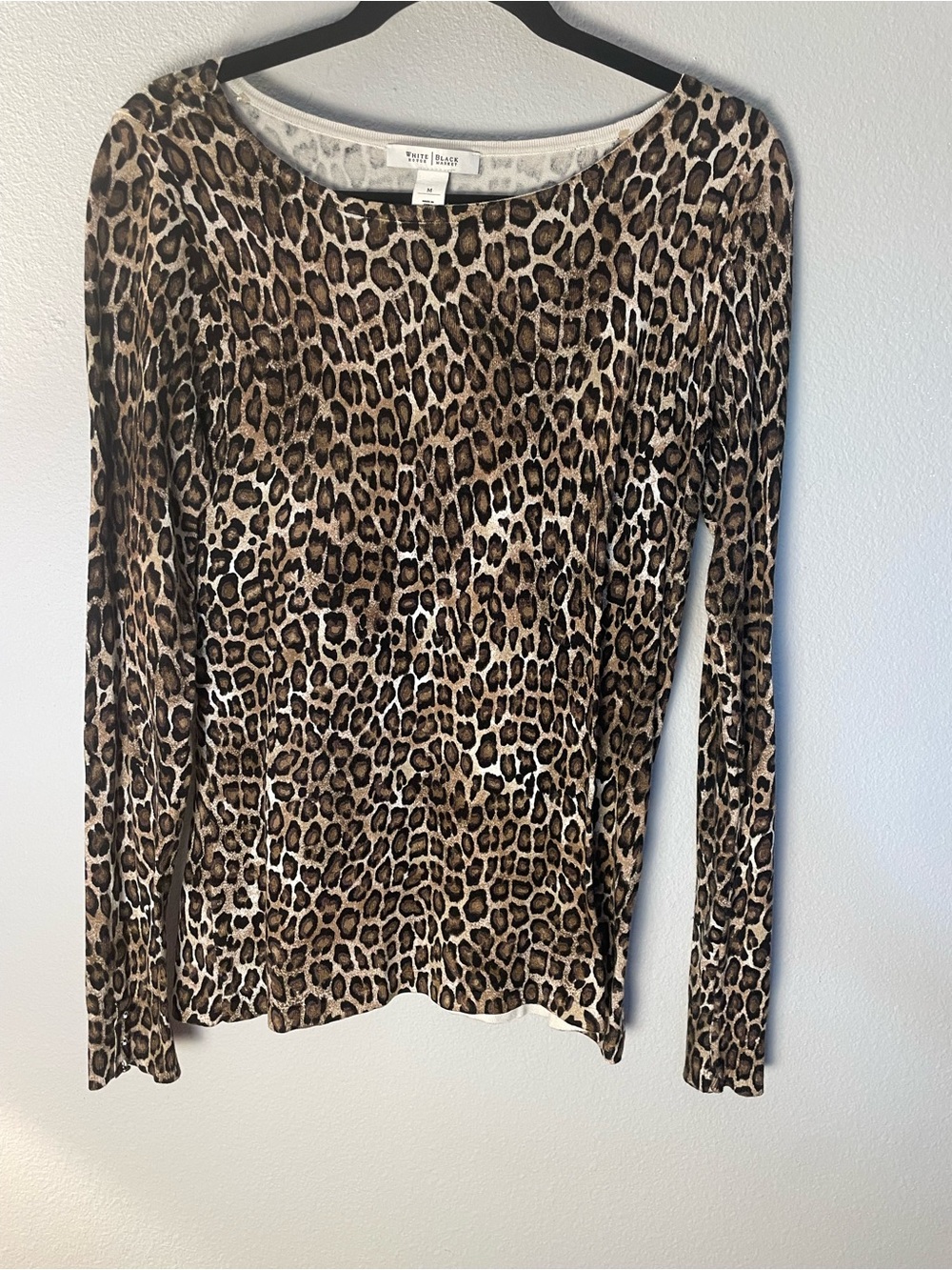White House Black Market Leopard Print Knit Too Stud Cuffs Medium